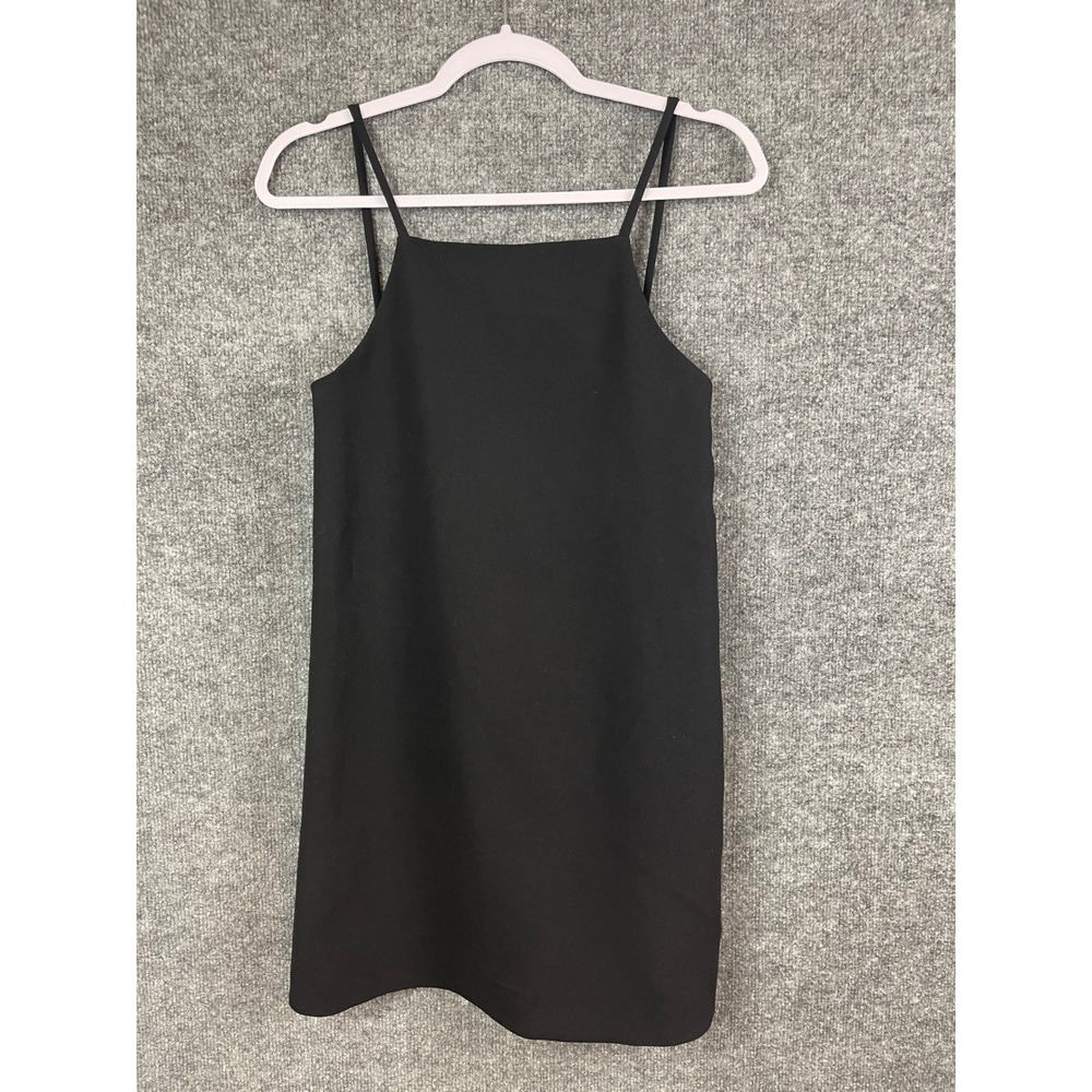 Zara‎ Black Mini Shift Dress Women's S Black Excellent Back Cutout Cocktail